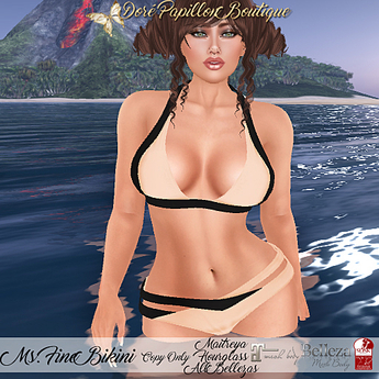Second Life Marketplace - DPB Ms Fine Bikini - Blk & Yellow * Maitreya